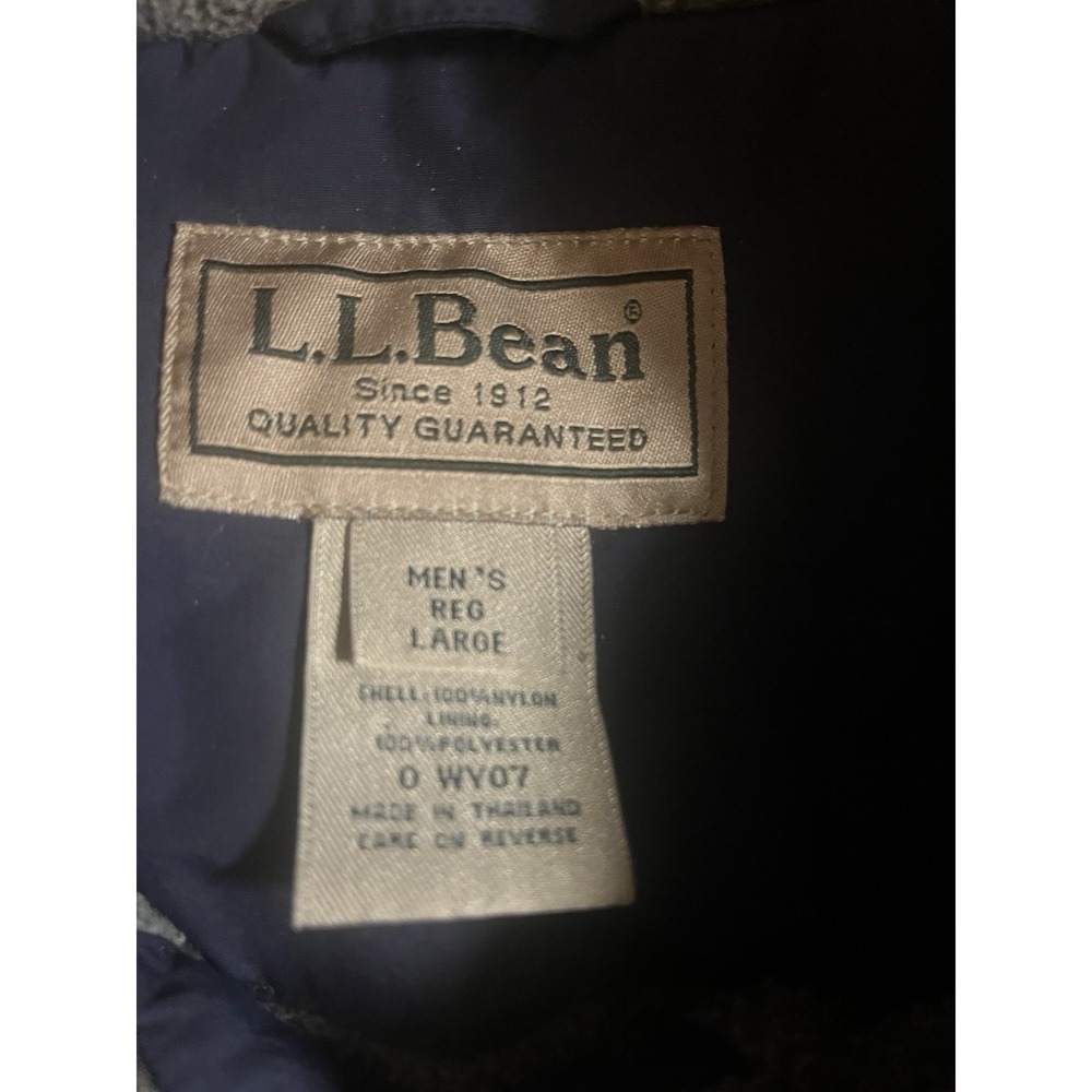 LL Bean Fleece Lined Vest Mens Large Navy Full Zip Missing Zipper Outdoor - Picture 2 of 4
